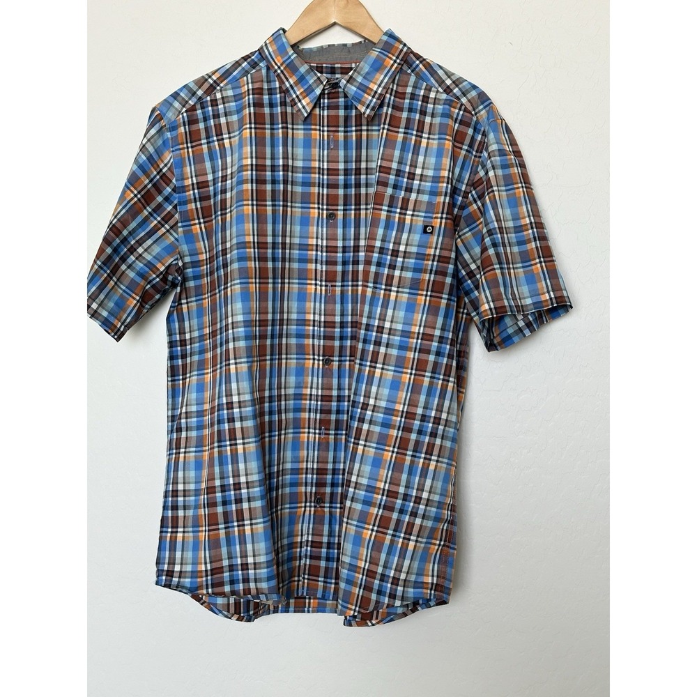 Marmot Dobson plaid short sleeve shirt Blue, Orange Size XL Camping Fishing Hike